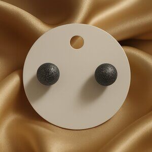 Elegant Textured Grey Tone Stud Earrings – Minimalist Women’s Fashion Jewelry